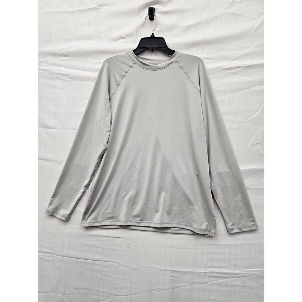 Goodfellow & Co Mens Long Sleeve Rash Guard Quick Dry Swim Shirt Light Gray L